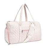 Gym Bag for Women, Cute Duffle Bag, Quilted Duffle Bag for Travel, Floral Duffle Bags, Weekend Bag with Zipper Pocket Dance Bag Organizer