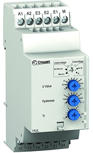 84872130 Voltage Monitoring Relay, Huh Series, DPDT, 5 A, DIN Rail, 250 VAC, Screw