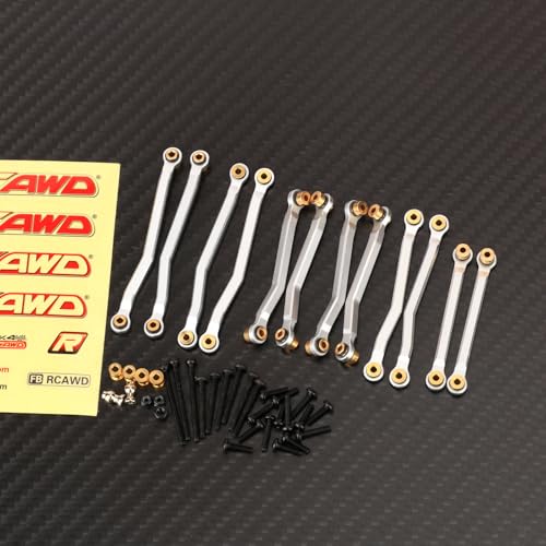 Image of RCAWD Arktos Full RC Linkage Installed Set 12pcs Toe Links for Hobby Plus HB 1 /18 CR-18P 6X6 Front Center Rear Tie Rod Upgrade Parts Sliver