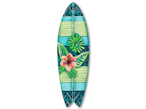 Planche de surf décorative DECLINA en aluminium 100x30 cm pour mur exotique