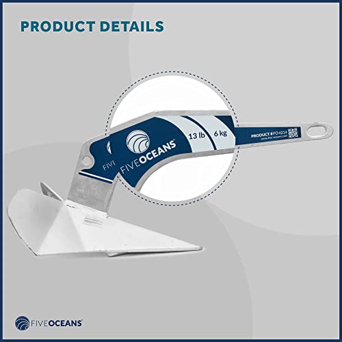 image for Five Oceans Delta Style Wing Anchor, 13 Lb / 6 Kg Hot Dipped Galvanize