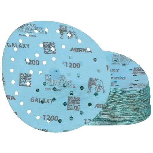 Mirka Galaxy epoxy sandpaper 150mm Hook & Loop grit 1200 for sanding epoxy resin wood, epoxy, rivertable / 50 pcs sanding discs