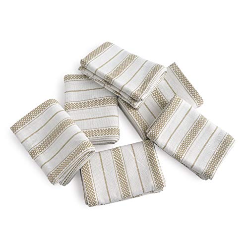 Kitchen-Towels-Set–Pack-of-6-20-x-30-Extra-Large-Premium-Cotton-Dish-Towels-for-Kitchen–Chain-Stripe-Towels–Highly-Absorbent–100-Cotton–with-Hanging-Loop–Beige Kitchen Towels Set–Pack of 6 20 x 30 Extra Large Premium Cotton Dish Towels for Kitchen–Chain Stripe Towels–Highly Absorbent–100 Cotton–with Hanging Loop–Beige