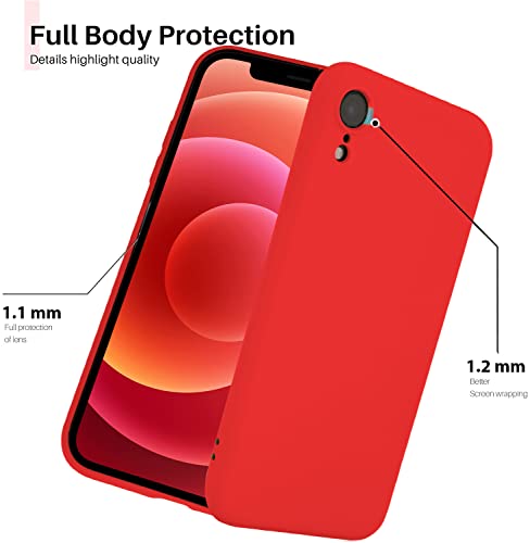 Image of VONZEE Back Cover for iPhone Xr 6.1 inch (Silicone | Red | Solid)