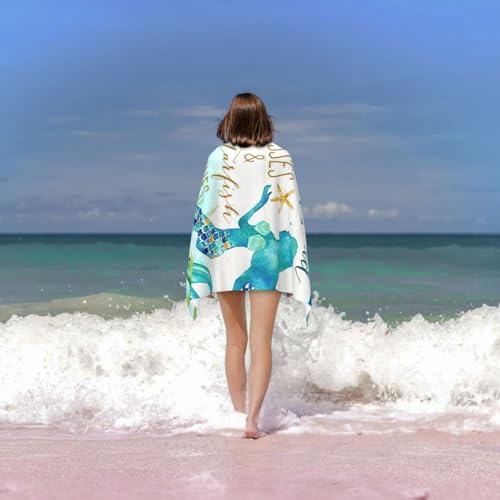 Serviette de bain microfibre sirène serviette piscine séchage rapide - 7