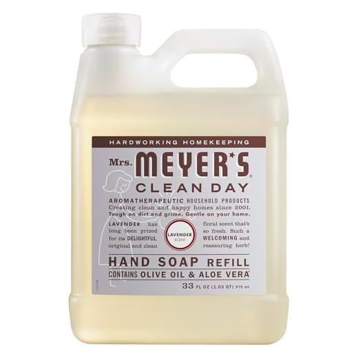 Mrs. Meyer's Hand Soap Refill, Made with Essential Oils, Biodegradable Formula, Lavender, 33 fl. oz