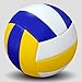 Volleyball Size 5, Machine Stitched Outdoor Beach and Indoor Volleyball Ball, Soft Touch PVC for Durable Volleyball for Beginners, Youth, and Adults, Blue White Yellow