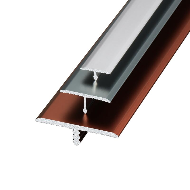 Barre de seuil en T en alu pour masquer les espaces vides de dilatation de carrelage 5,4m