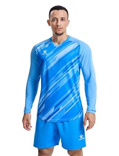 KELME - Maillot rembourré et short de gardien de but - Pour jeunes - Manches longues - Pour adultes - Bleu - 3XL
