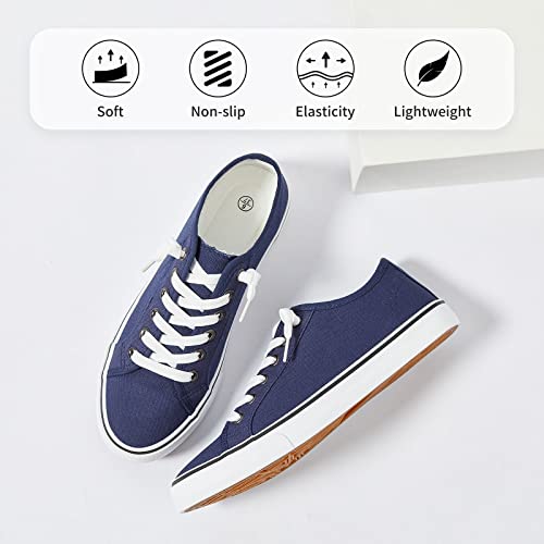Image of Women Canvas Sneaker Slip On Non Slip Casual Shoes Lace Up Canvas Low Top White Shoes Loafers for Women Fashion Black Sneaker