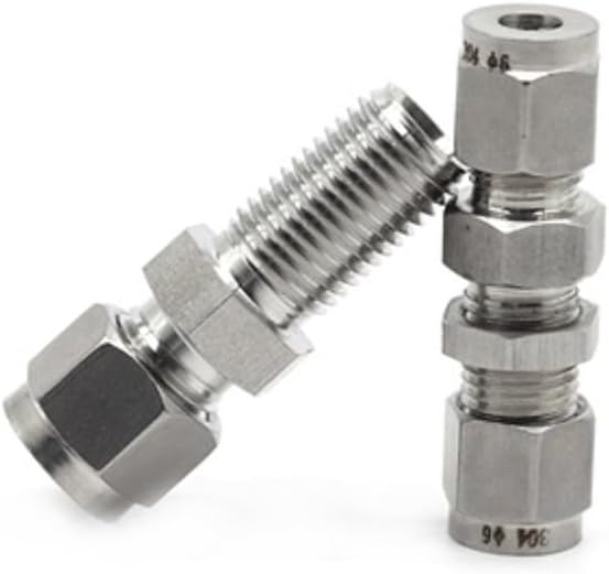 Stainless Steel Straight Bulkhead Connector 6mm 8mm 10mm 1/4 3/8 1/2 Equal OD Pipe Double Ferrule Compression Fitting SS 304(14mm OD Tube)