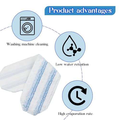 Forhome 4 Stück Mop Pads，microfiber mop，Für H2PrO Nachfüllpack Wischbezug ，waschbare und wiederverwendbare Wischpads，Saugfähiger Wischmopp Reinigungskissen（11cm*40.5cm）