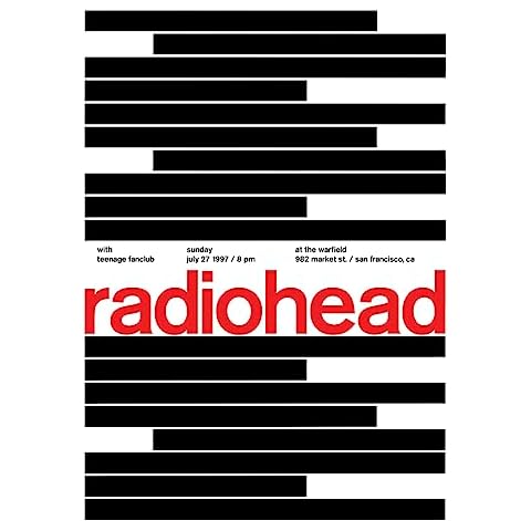 Artist Unknown Radiohead Poster, Concert at the Warfield, Market Street, San Francisco, California Cover