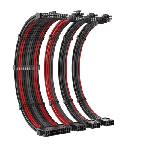 18AWG ATX 24Pin PCI-E 6+2Pin CPU 4+4Pin 350mm PSU Extension Cable Kit(B-r-g)