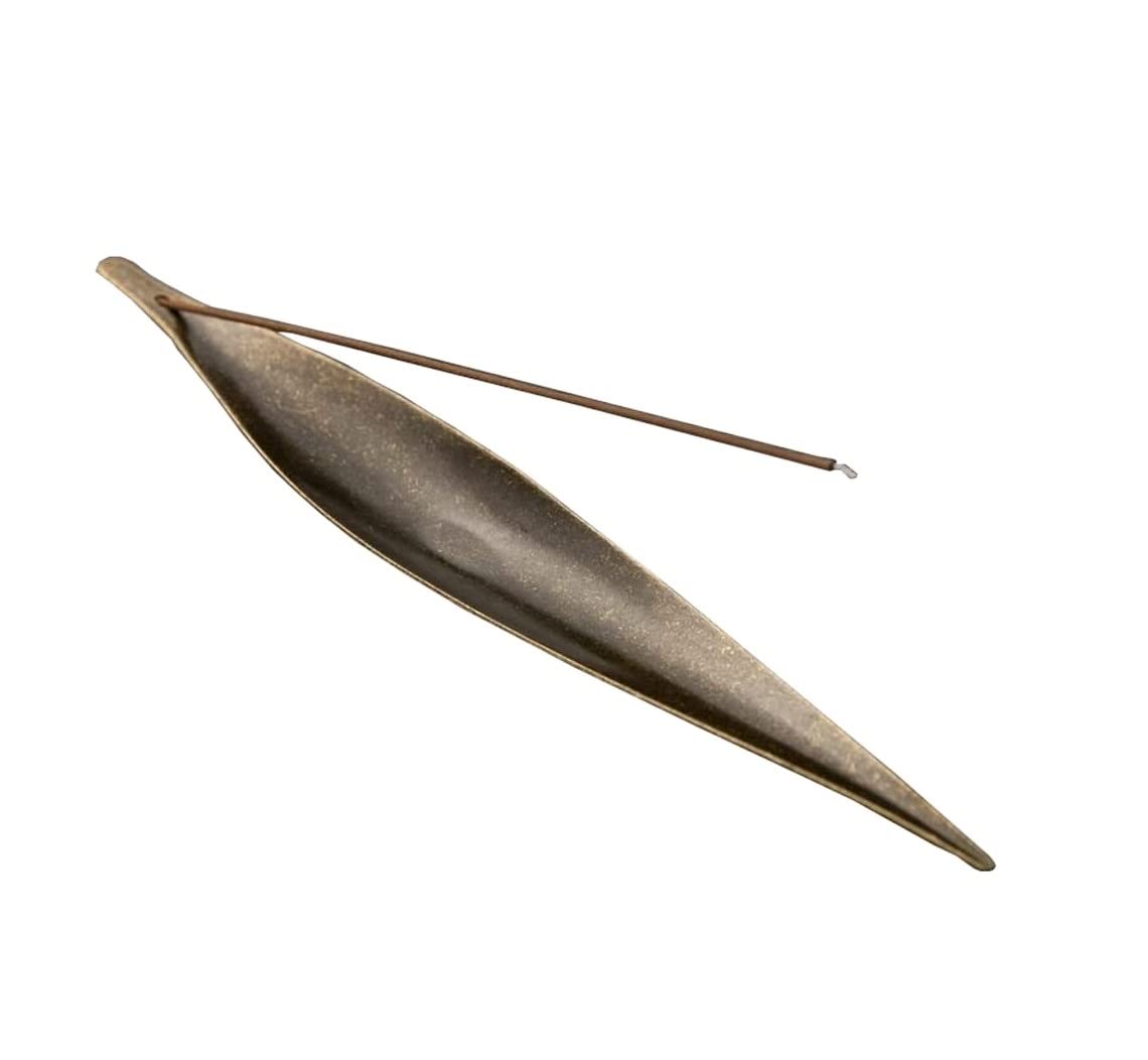 Porta Incenso Bruciatore Incenso One Leaf Ark Antico Bastoncino Di Incenso Zen Fragrant Road Home Indoor Bruciatore Di Incenso Bruciatore Di Incenso In Legno Di Sandalo Portaincenso Per Famiglia(Brass