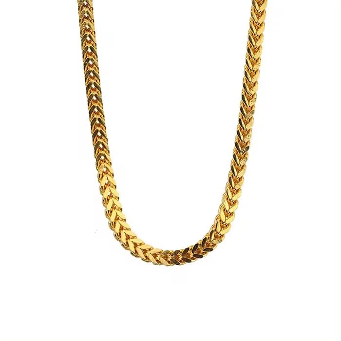 STYLE KRAFT Foxtail Gold Chain For Unisex Square Curb Chain Necklace For Men Womens Stainless Steel Gold Plated 22 inch Chain Birthday Gift Velentine Gift-image-42