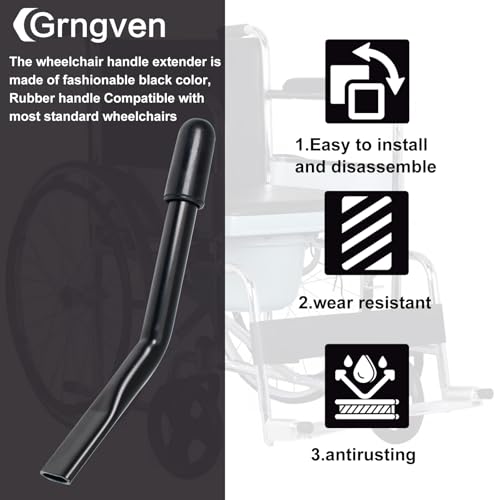 Image of 2 Pcs Wheelchair Brake Extenders, 8.3 Inch Handle Extenders Accessories