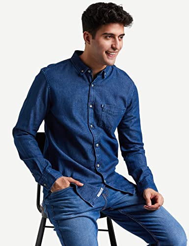 Image of Amazon Brand - INKAST Men's Solid Slim Fit Casual Shirt