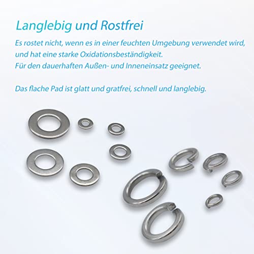 KUBOWAI Set di Rondelle Elastiche in Acciaio