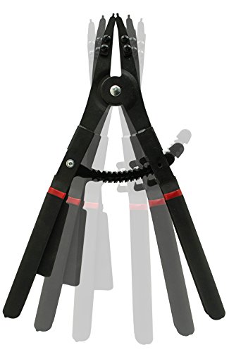 Bastex,Heavy Duty 2(Pc) Circlip-Snap Ring Plier Set 16" 4 Different Interchangeable Angel Tips.12 [0,15,45,90] Degrees.for Automotive,Mowers,Plumbing & Pipes.general Round Clip Removal Tool. #TOP2