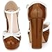 Perphy Bow T-Strap Platform Chunky Heels Brown Pumps for Women 10 M US