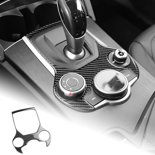 AIRSPEED アルファロメオ ジュリア 2代目 952系/ ステルヴィオ 専用 アクセサリー カーボンファイバー 内装 カスタム パーツ カーセンターコンソールギアシフトノブパネルトリムカバー ガーニッシュ カッコいい 汚れ防止 インテリア Alfa