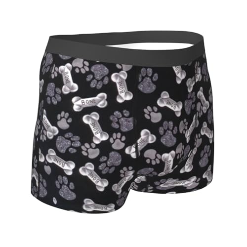 Dog Puppy Paw Print Unique Men Boxer Briefs Breathable Stretch Underwear Briefs for Comfort Briefs3