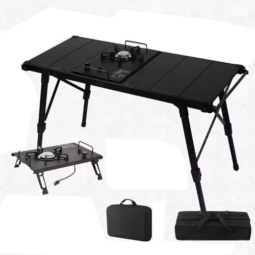 Table camping pliante portable aluminium hauteur réglable réchaud pique-nique fête banquet