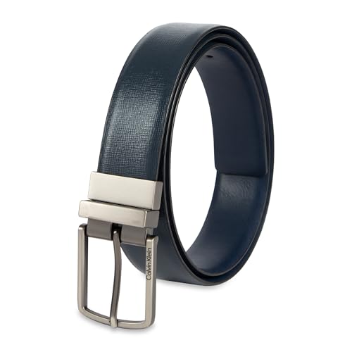 Image of Calvin Klein Men's Reversible Leather Belt - 2‑in‑1 Versatile Modern Style