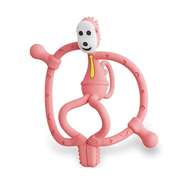 Beißringe für Baby - BPA freies weiches Silikon Beißspielzeug, Beißring-Set für Babys ab 3 Monaten mit Clip, Leicht zu greifende, leicht zu reinigende Beißhilfe für Babys, Rosa