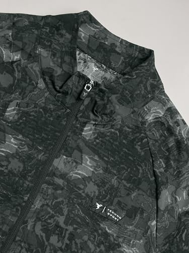 Image of TECHNOSPORT Men's Slim Fit All Over Print High Neck Jacket With TS-Flexi for Gym, Training, Winterwear