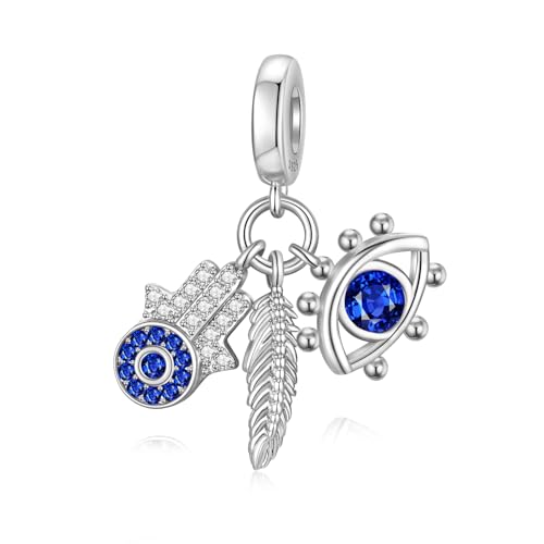 DALARAN Hamsa Devil's eye Dangle Bead Charms Fit for Charms Bracelets Valentine's Day Mother's Day Present for Women