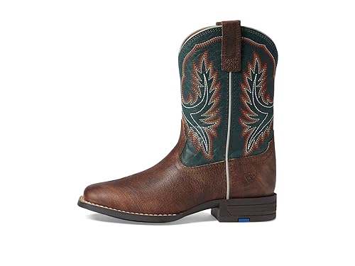 ARIAT Unisex-Kids Wilder Western Boot - Hat Box Brown/Deepest Teal Medium4