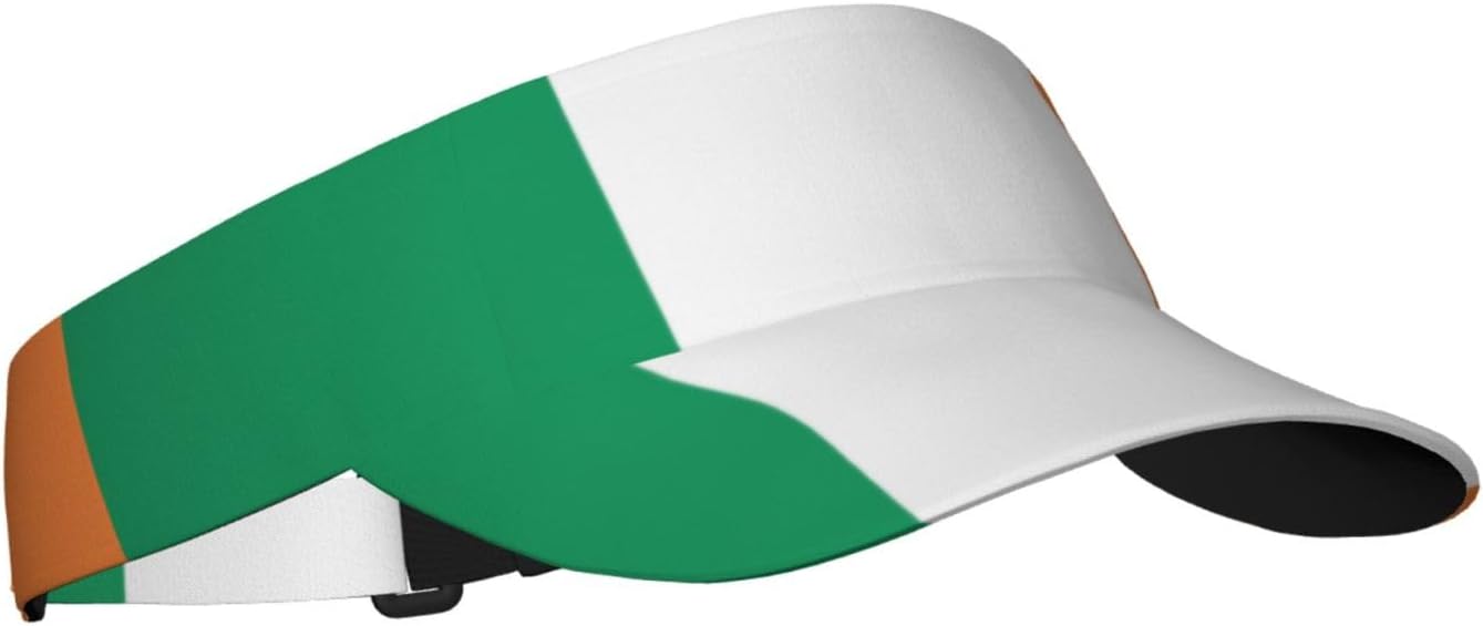 Irish Flag Print Foldable Sun Visor Hat Lightweight Adjustable Sun Visor Hat Outdoor Sports Cap for Adults Black