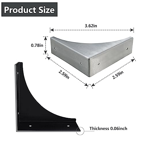 Image of 4Pcs Antique Zinc Alloy Box Corner Protector Decorative Furniture Corner Edge Safety Bumpers Cabinets Fireplace Furniture Bumpers (No Flower Pattern)