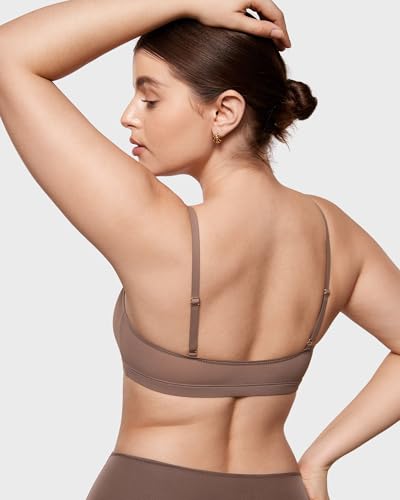 Image of INLYRIC Women's Cosnufy Sheer Bralette - Cami Mesh Unlined No Padding See Through Wirefree Bralettes Pullover