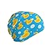 Fashion Women Head Wrap Men Neck Gaiter, Yellow Rubber Duck Blue Beanie Hat Hunting Cycling Outdoor Sport Headwear, Multipurpose African Head Wraps for Cancer Chemo