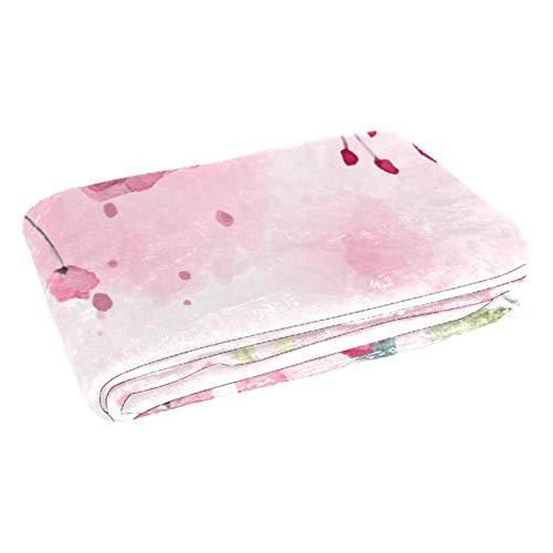 Couverture douce et chaude à fleurs roses pour lit et canapé 150x100 cm - 3