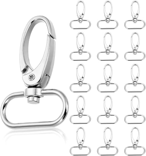 30 Stücke Schlüsselanhänger D-Ringen,Schwenkverschluss Karabinerhaken Hummer und Schlüsselanhänger Set,Schwenker Schlüsselring Verschluss Schwenk 360° Drehbar Karabinerhaken