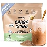 Renude Chagaccino - Wild-Foraged Chaga Mushroom Coffee - Adaptogen Energy Boost Powder - Natural Beauty & Immune Support - Vegan, Keto, Zero Calorie Mushroom Blend Powder (15 Servings)
