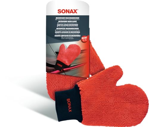 SONAX Gant de nettoyage microfibre (1 pi&egrave;ce) pr&eacute;serve surfaces ext&eacute;rieures v&eacute;hicule | Nettoyage intensif et doux | R&eacute;f: 04282000