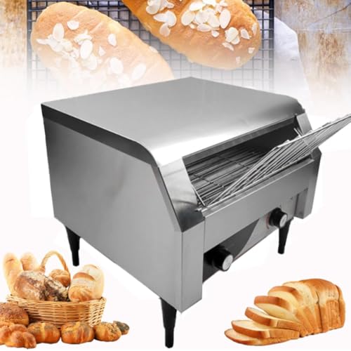 Tostadora comercial de 150/300/450 rebanadas por hora. Tostadora industrial para restaurantes. Tostadora eléctrica resistente de acero inoxidable con cinta transportadora para panadería, panecillos,