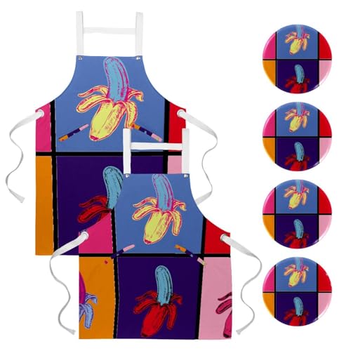Tablier de serveuse multicolore idéal pour la pâtisserie et le bar
