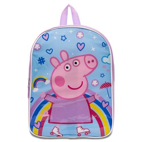 Fast Forward Mochila infantil de 38 cm | Mochila para meninos e meninas | Alças acolchoadas e compartimento grande com zíper | Material escolar, Peppa Pig, 15 Inch, Moderno