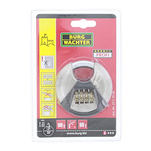 Cadenas avec code numérique Burg Wächter Circle 23 C 70 en acier