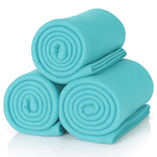 ALCLEAR 3 Stück Oeko Tex Fleecedecken, Farbe: türkis, tolle Größe...