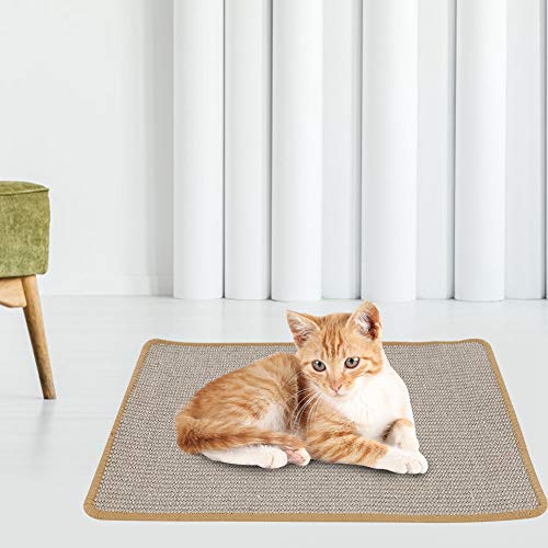 Cat Scratcher, Tapete de Sisal Brinquedo para Arranhar Gato, para Cães Gatos(brown, large)