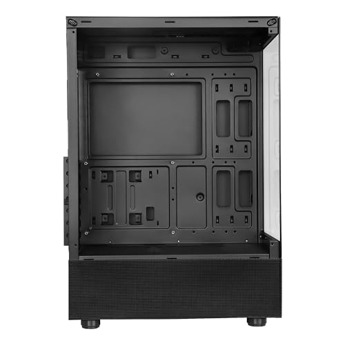 Image of Ant Esports Crystal X2 Mid-Tower Computer Case /Gaming Cabinet - Black | Panoramic Glass, LED Control Button | Support ATX, Micro-ATX, Mini-ITX | Pre-Installed 3 ARGB Infinity Mirror Fans