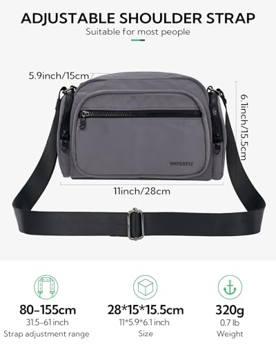 WATERFLY Multiple Pockets Crossbody Bags: 6L Large Nylon Purses 2025 - Travel Shoulder Cross Body Purse for Women Men4