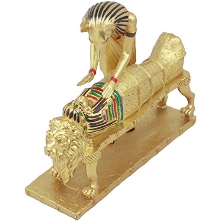 Ebros Ancient Egyptian Deity Golden Anubis Embalming Pharaoh Mummy Statue Classical Egyptian God of The Dead Guide to The Afterlife and Mummification Sculpture